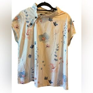 EMERY ROSE EUC BLOUSE Size XL Blue and Pink